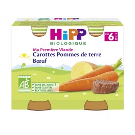 HIPP CAROTTE PDT BOEUF 190G X2